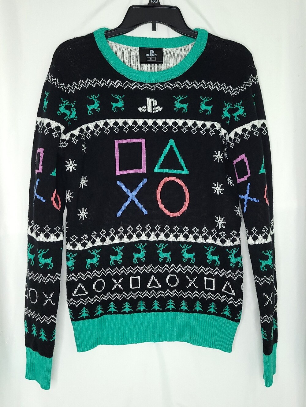 GEEKNET Playstation Men's Ugly Christmas/Holiday Crewneck Pullover Sweater SMALL